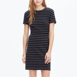 Madewell Black and White Striped Midi Dress